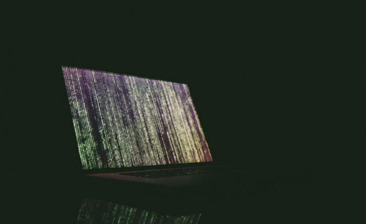 Picture of a screen with patterns or a virtual code